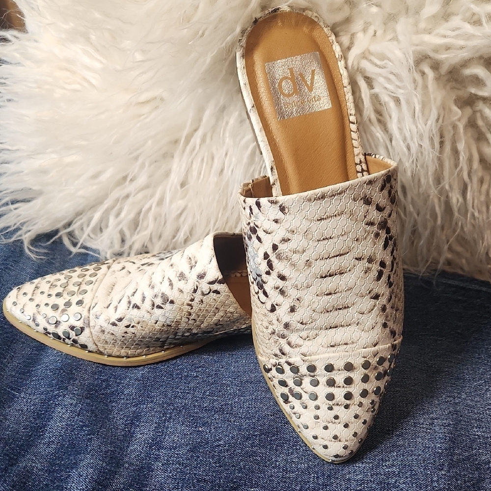DV by Dolce Vita Women's Mules - Studded Snakeskin 6.5